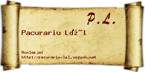 Pacurariu Lél névjegykártya